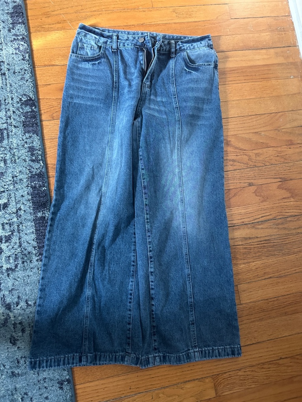 Denim Maxi Skirt in Classic Blue